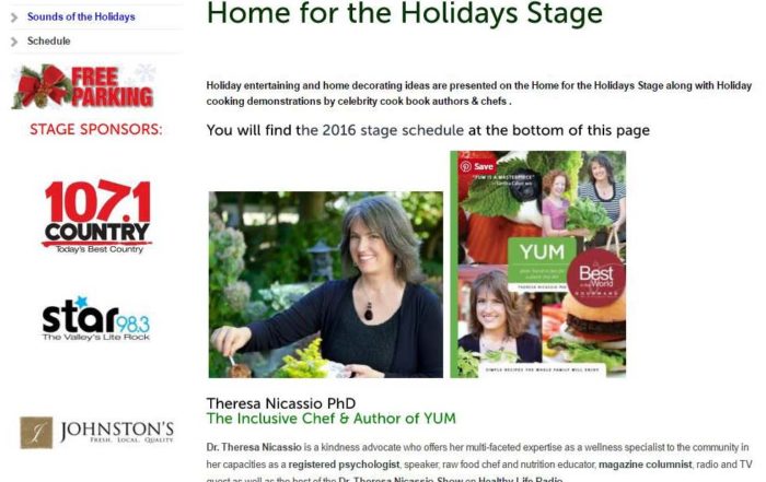 Dr. Theresa Nicassio on Stage at the West Coast Christmas Show Nov 18-20, 2016